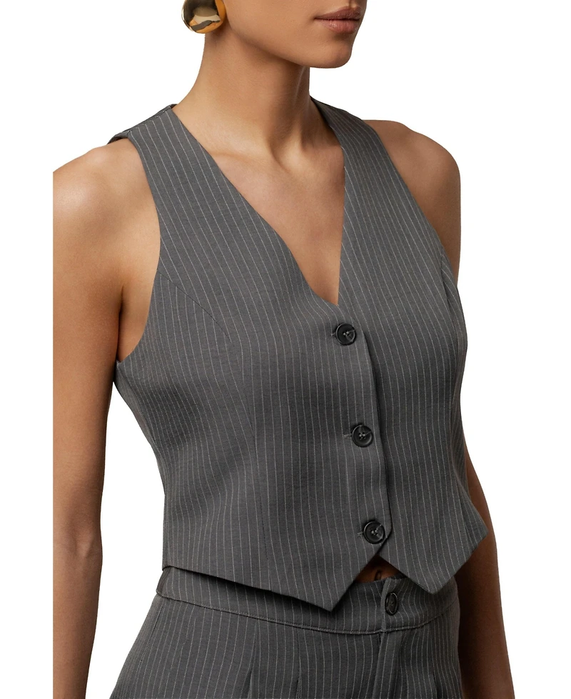 Jluxlabel Women's Relaxed Pinstripe Pant Set