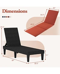 Slickblue Patio Recliner Chaise Lounge Chair with 6-Position Adjustable Back Support