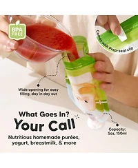 KeaBabies 12-Pack Prep Baby Food Pouch Reusable for Apple Sauce, Breastmilk, 5oz Puree Pouches Toddlers, Kids, First