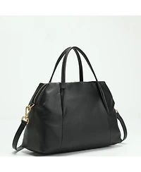 Susu Ava Pebbled Leather Satchel Bag for Women Top Handle Crossbody Purse Structured Medium Everyday Tote with Shoulder Strap