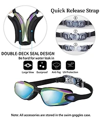 Gnuadz Swim Goggles Nose Clip Earplugs Cap Case Aqua