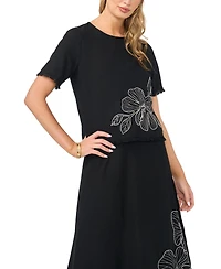 Vince Camuto Women's Short-Sleeve Crewneck Top