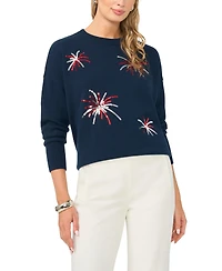 Vince Camuto Women's Firework Motif Crewneck Sweater