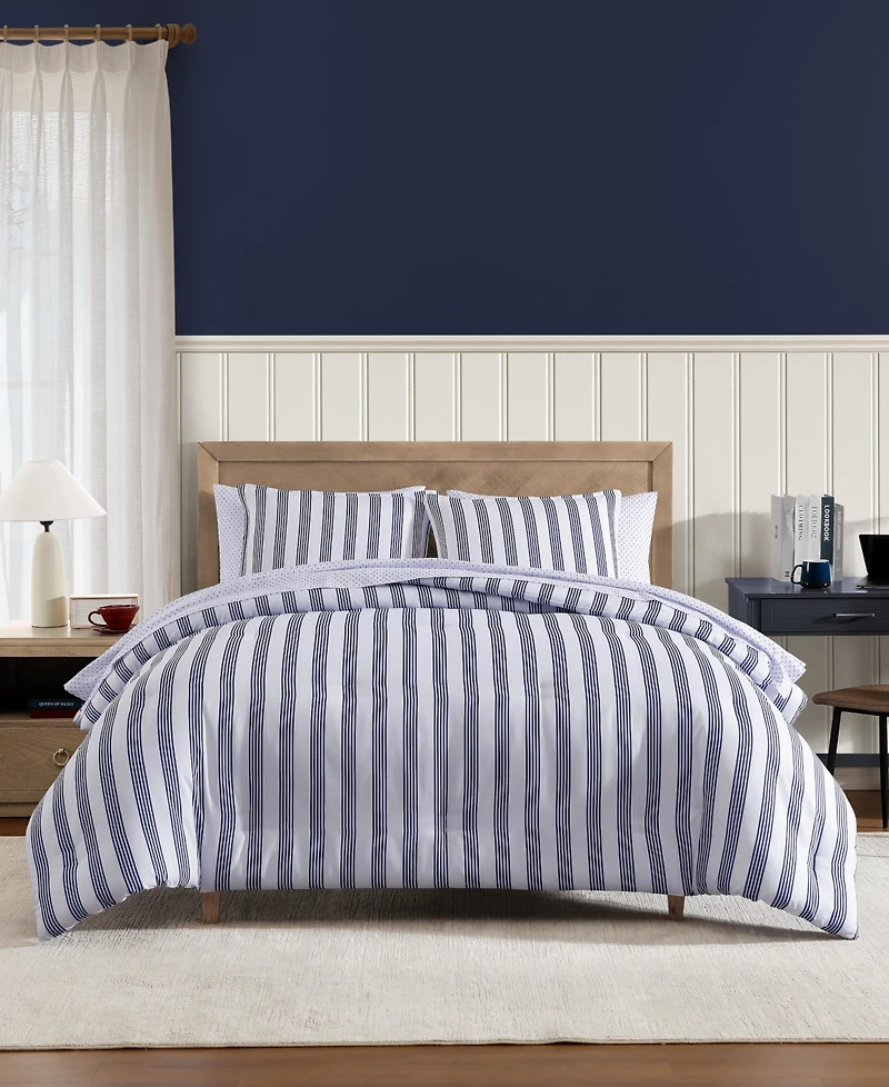 Tommy Hilfiger Campus Stripe Washed Microfiber -Pc. Comforter Set