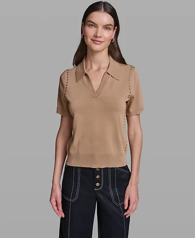 Karl Lagerfeld Paris Petite Short-Sleeve Sweater