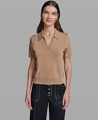 Karl Lagerfeld Paris Petite Short-Sleeve Sweater