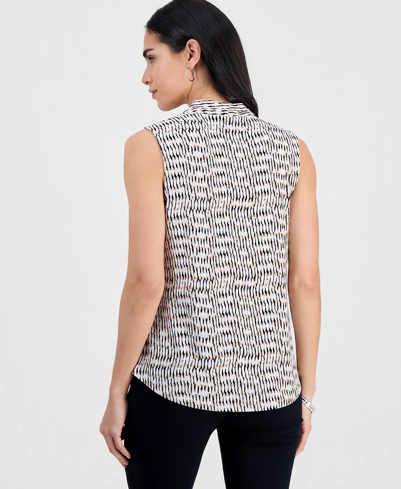 Jm Collection Petite Ity Sleeveless V-Neck Top, Macy's Exclusive