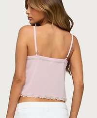 Edikted Women's Bead and Sequin Chiffon Tank Top