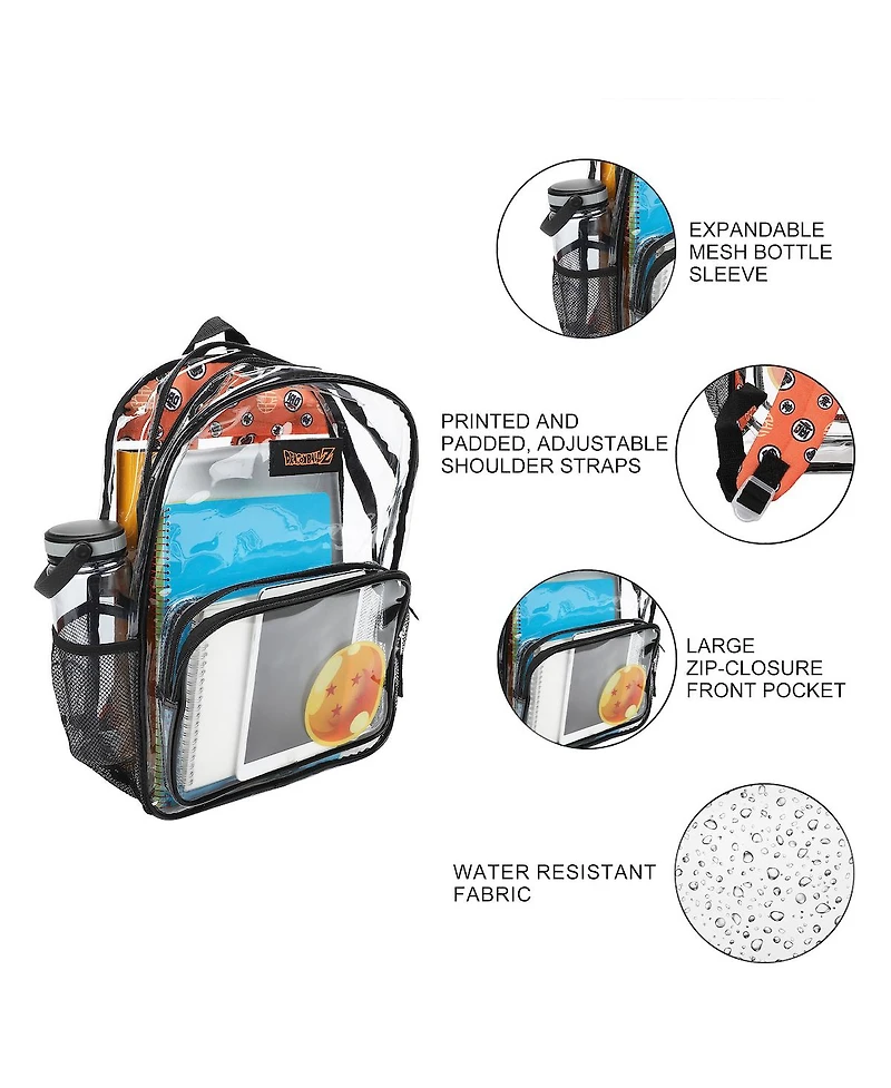 Dragon Ball Z Dragon Ball 16" Clear Backpack For School And Travel