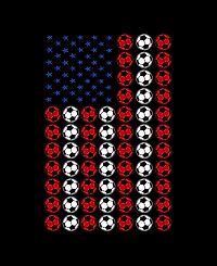 La Pop Art Men's American Flag Soccer Balls Word Raglan-Sleeve T-Shirt