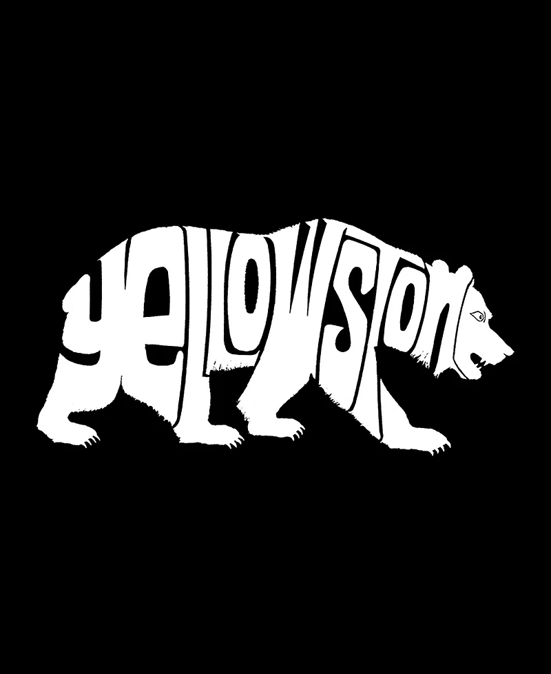 La Pop Art Men's Yellowstone Bear Word Raglan-Sleeve T-Shirt