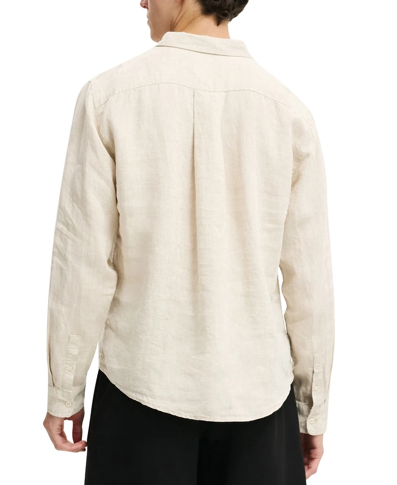 Cotton On Men's Relaxed Linen Long-Sleeve Shirt