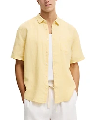 Cotton On Men's Relaxed Linen Short-Sleeve Shirt
