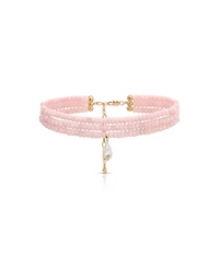 Ettika Marina Layers Rose Quartz Necklace