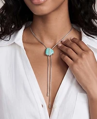 Ettika Silver-Tone Turquoise Solstice Bolo Necklace