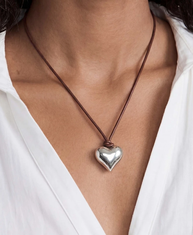 Ettika Heart Pendant Adjustable Cord Necklace