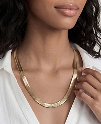 Ettika Snake Smooth Herringbone Chain 18k Gold-Plated Necklace