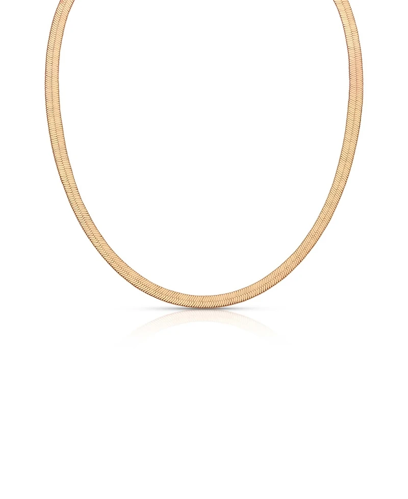 Ettika Brooklyn Flat Herringbone Chain Necklace