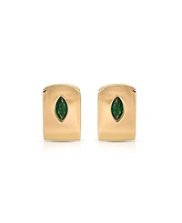 Ettika 18k Gold-Plated Marquise Crystal Huggie Earrings