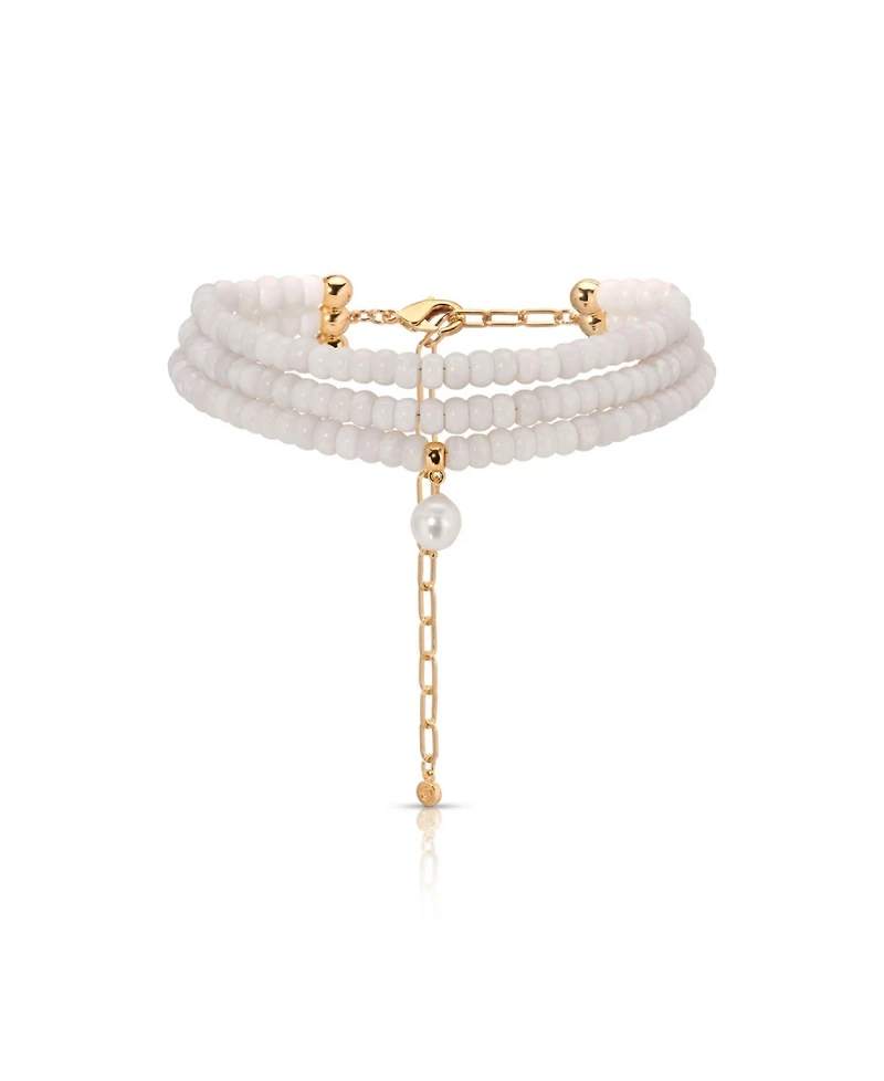 Ettika Marina Layers Rose Quartz Necklace