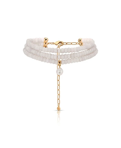 Ettika Marina Layers Rose Quartz Necklace