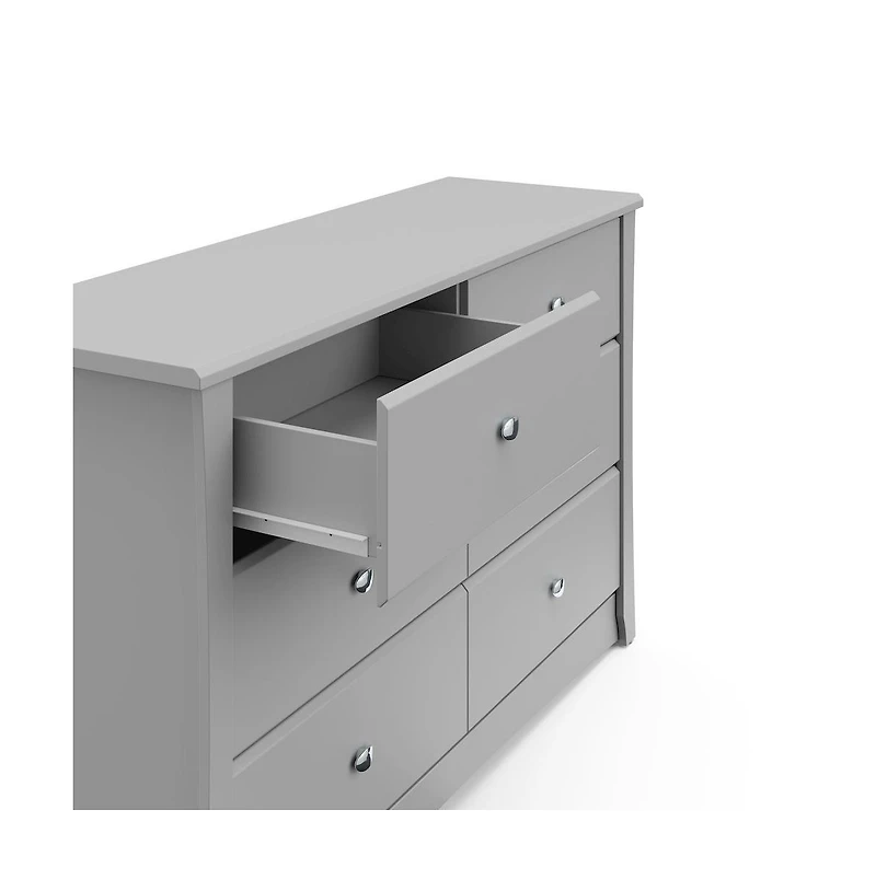 Storkcraft Crescent 6 Drawer Double Dresser (Pebble Gray)