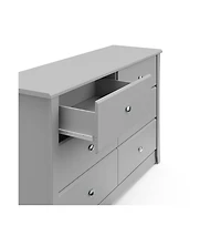 Storkcraft Crescent 6 Drawer Double Dresser (Pebble Gray)