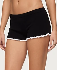 Edikted Women's Saffra Contrast Ruffle Knit Shorts