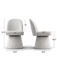 Maison Boucle Swivel Home Office Chair, Upholstered Fabric Desk Chair, Armless, 1 Pc