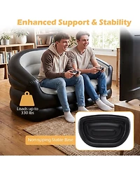 Sugift Portable Inflatable Loveseat Sofa with Flocked Surface for Two