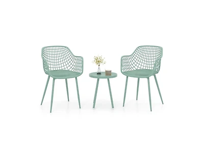 Boyel Living 3 Piece Patio Chair Set with Pp Seat and Tabletop for Porch