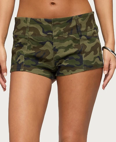 Edikted Women's Camo Craze Stretch Micro Shorts