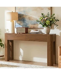 Tribesigns Console Table with 2 Drawers for Entryway, 63 Inches Narrow Long Sofa Table Behind Couch with Storage, Farmhouse Accent Entrance Piece