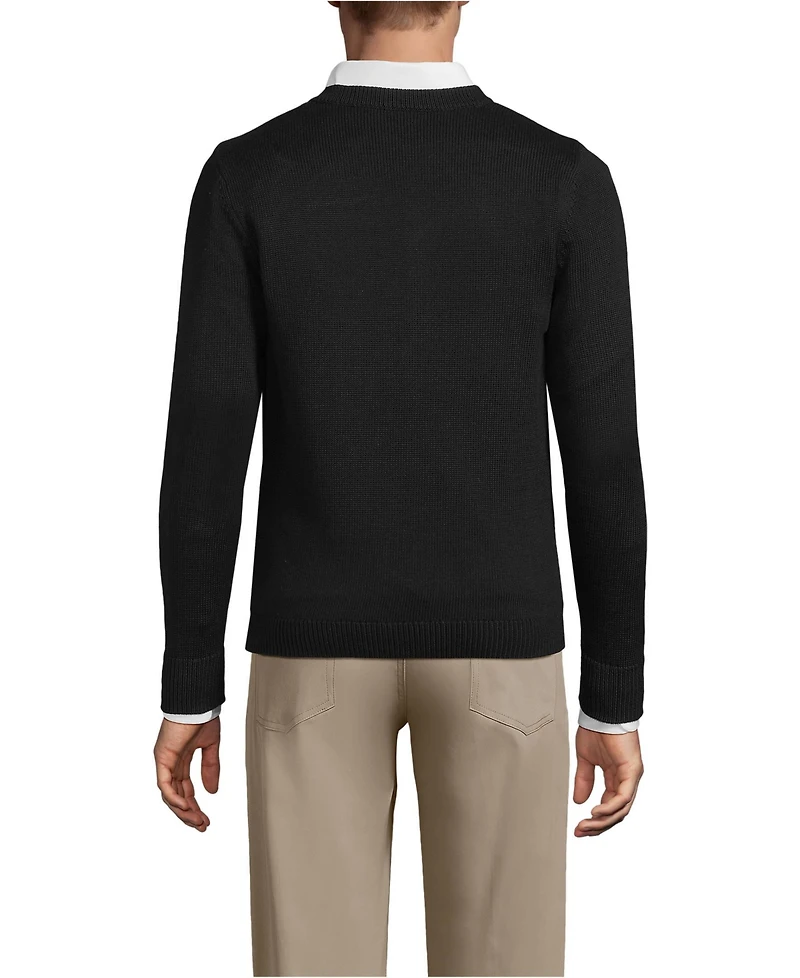 Lands' End Men's School Uniform Adult Legacy Varsity Cardigan