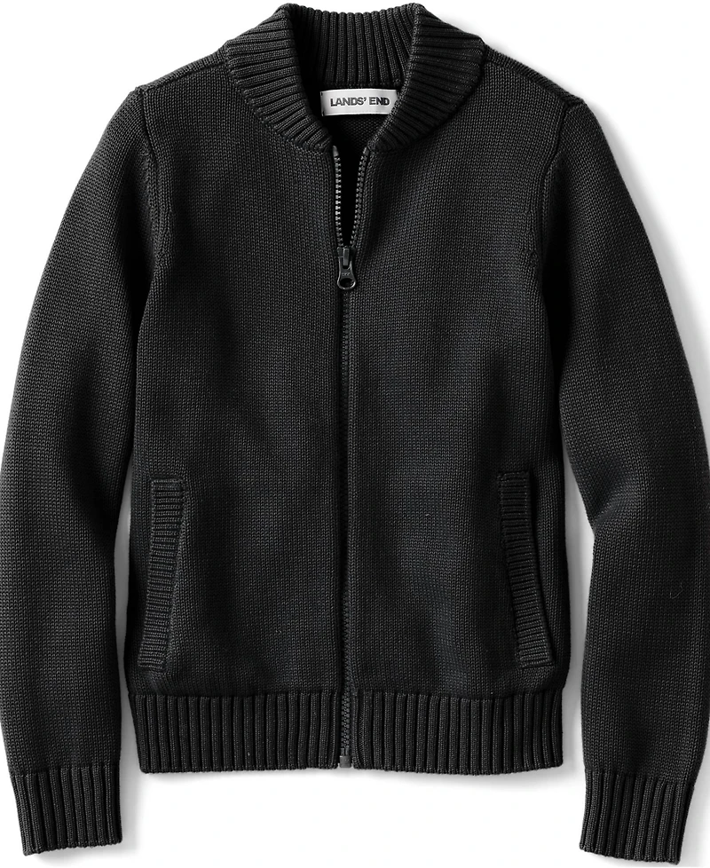 Lands' End Girls School Uniform Legacy Full Zip Cardigan