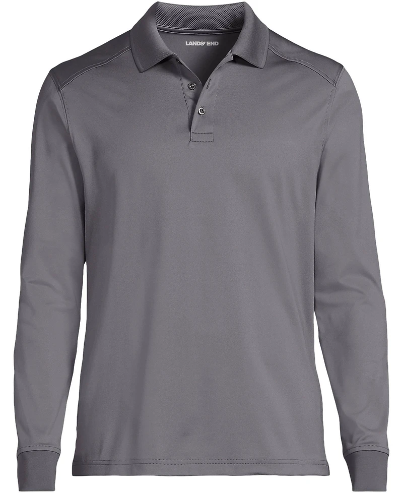Lands' End School Uniform Men's Long Sleeve Rapid Dry Polo Shirt