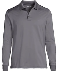 Lands' End School Uniform Men's Long Sleeve Rapid Dry Polo Shirt