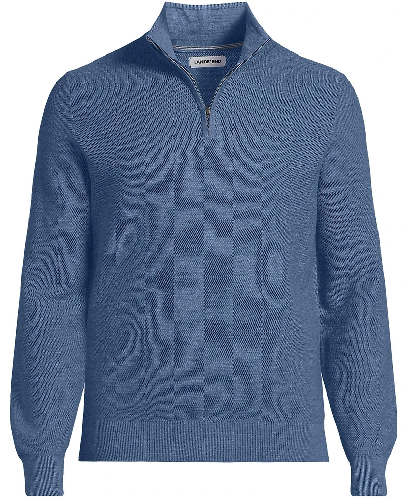 Lands' End Men's Long Sleeve Summer Weight Quarter Zip