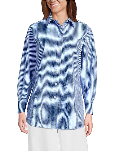 Lands' End Women's Oversized Seersucker Shirt