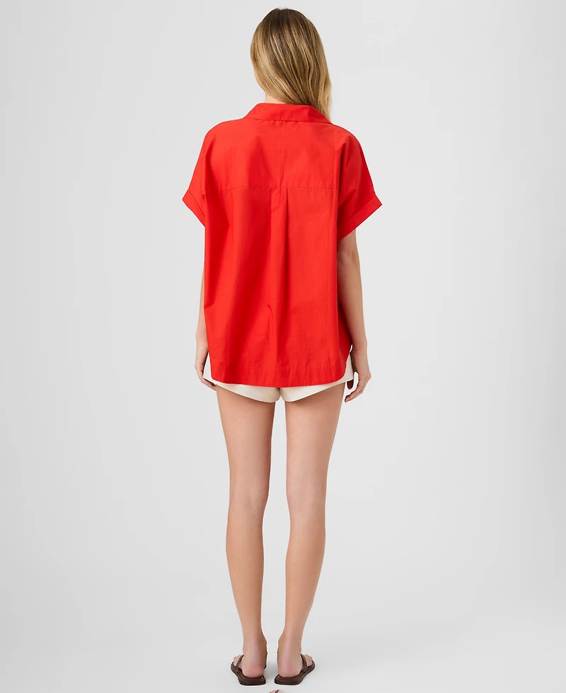 French Connection Women's Poplin Collared Top