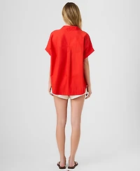 French Connection Women's Poplin Collared Top