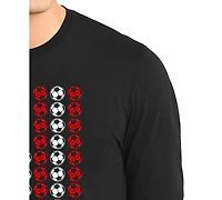 La Pop Art Men's American Flag Soccer Balls Word Long-Sleeve T-Shirt