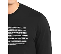 La Pop Art Men's One Nation Under God American Flag Cross Word Long-Sleeve T-Shirt