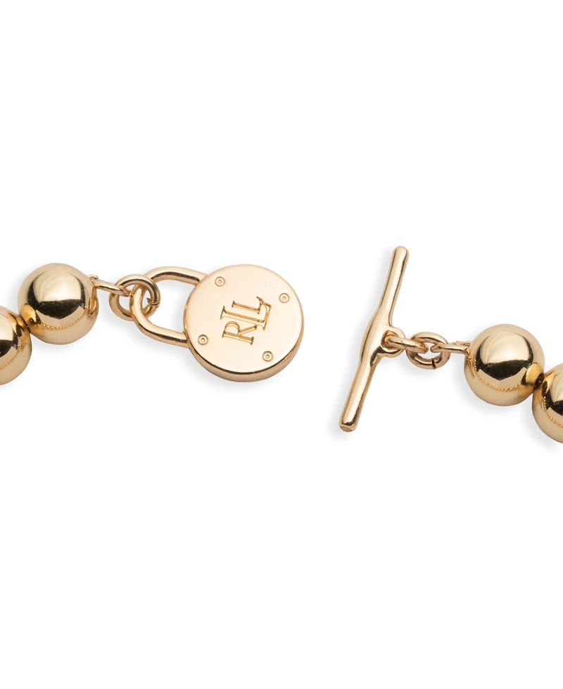 Lauren Ralph Lauren Gold-Tone Logo Beaded 17" Collar Necklace