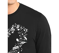 La Pop Art Men's Music Notes Heart Word Long-Sleeve T-Shirt