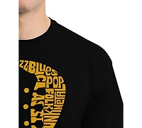 La Pop Art Men's Music Genres Guitar Neck Word T-Shirt