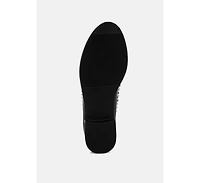 London Rag Womens Gonia Studded Faux Leather Loafers