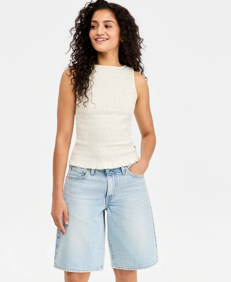 Levi's Women's Bella Smocked Boat Neck Top