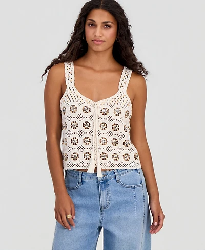 And Now This Petite Sequin Crochet Tank, Macy's Exclusive