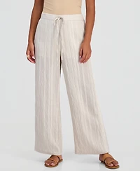 And Now This Petite Tie-Waist Lace-Trim Wide-Leg Pants, Macy's Exclusive